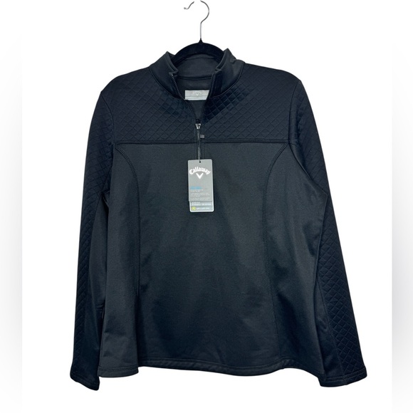 Callaway Long Sleeve Ottoman 1/4 Zip Pullover Black - Picture 3 of 10